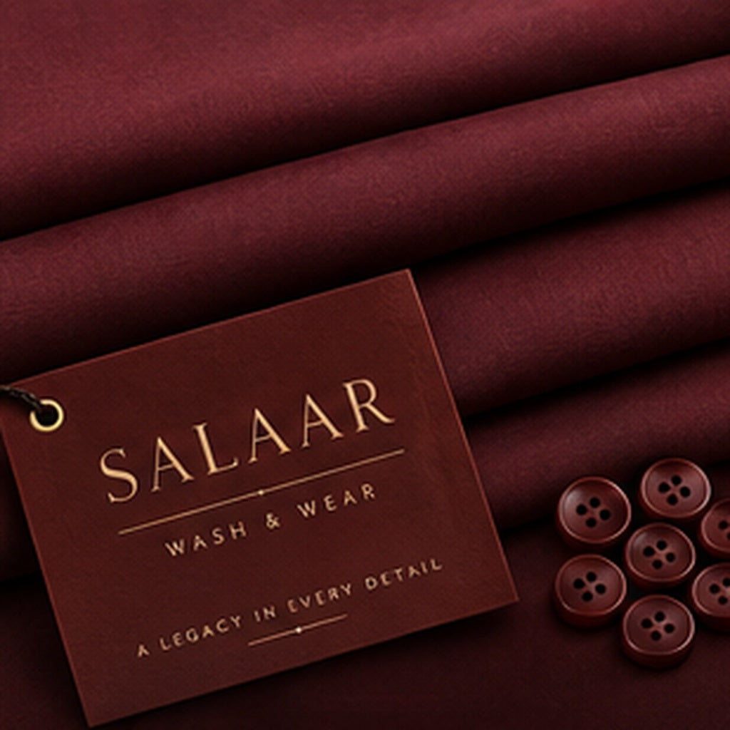 Salaar Burgundy Royale Wash and Wear fabric