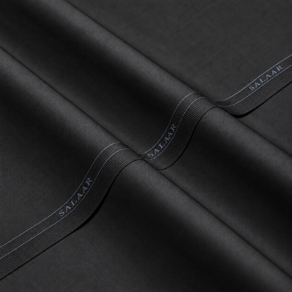 SALAAR Graphite Reserve Signature Blend fabric with woven SALAAR selvedge border