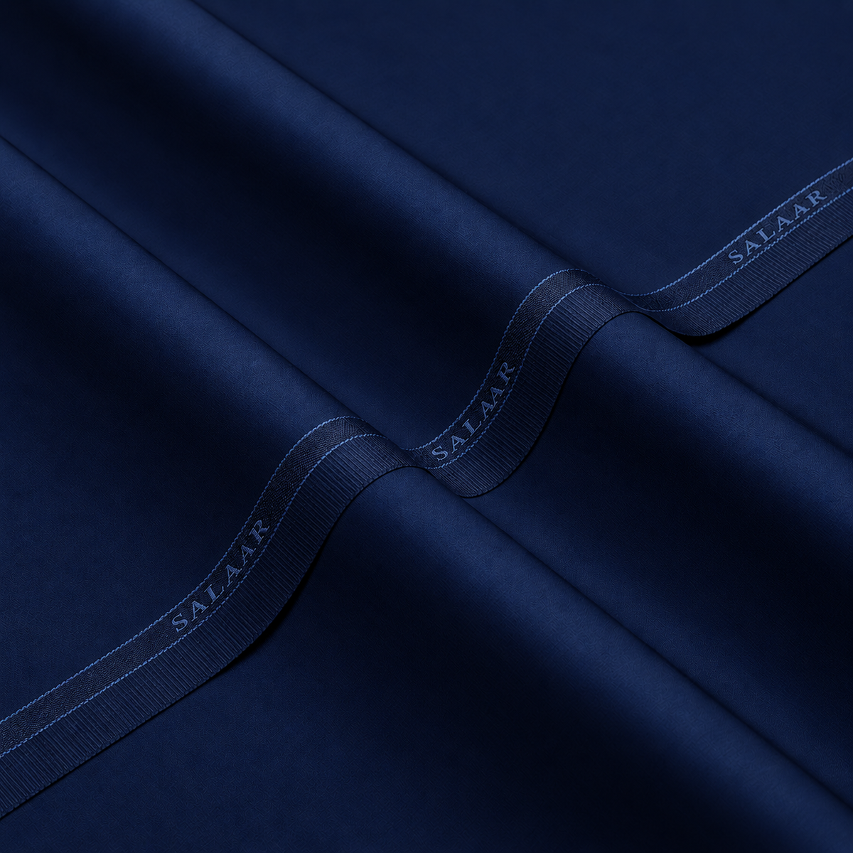 SALAAR Imperial Navy Egyptian Cotton fabric with woven SALAAR selvedge border