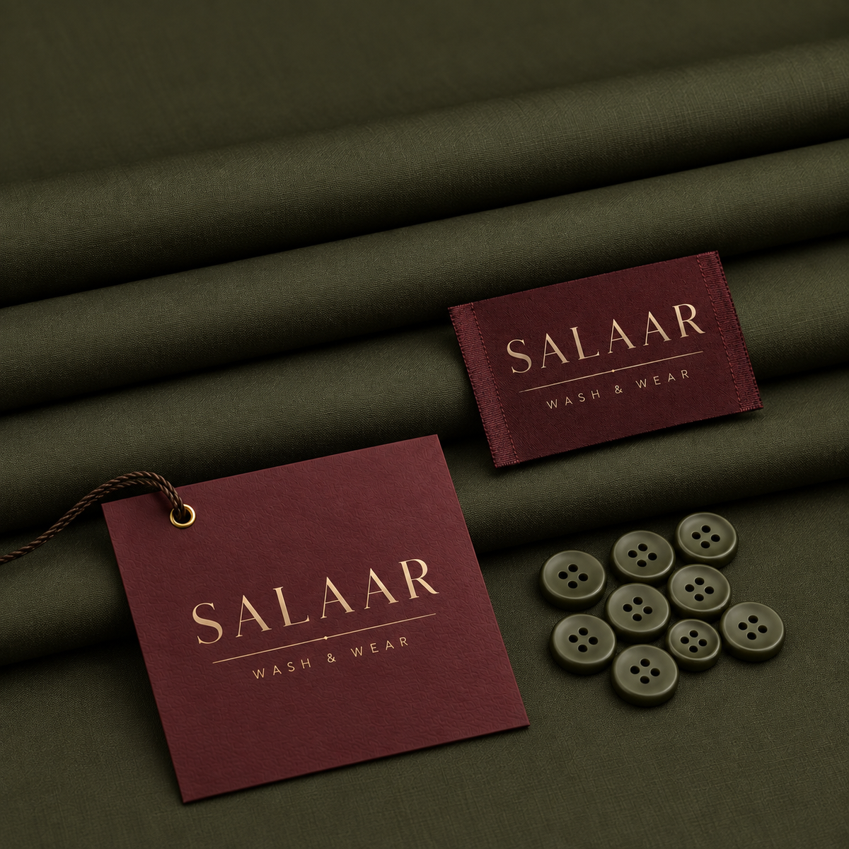 Salaar Olive Reserve Wash and Wear fabric