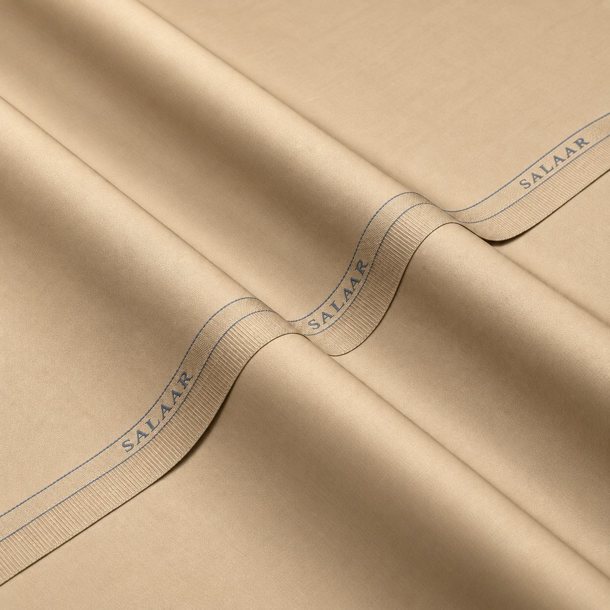 SALAAR Sandstone Egyptian Cotton fabric with woven SALAAR selvedge border