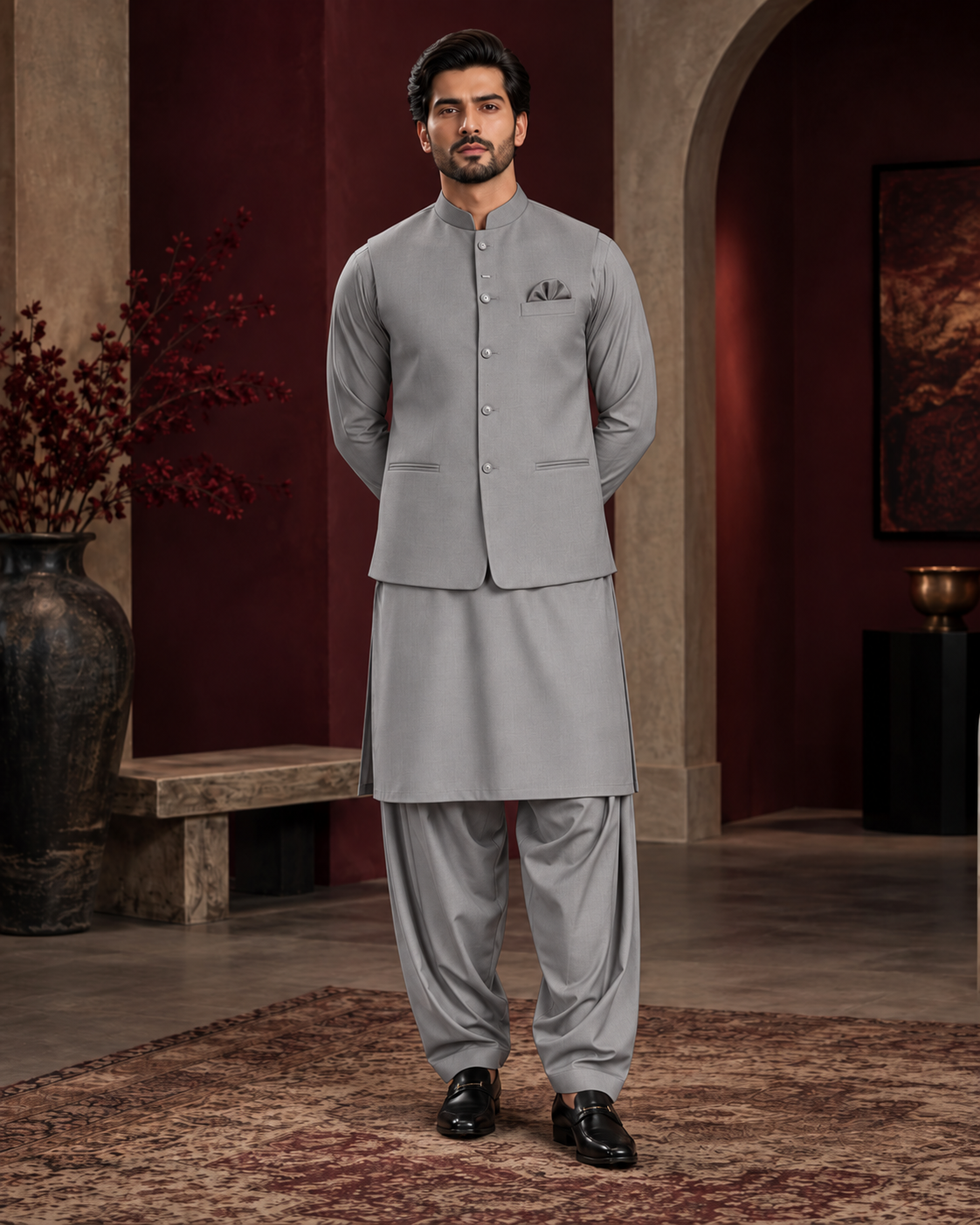 Salaar Pearl Smoke Signature Blend with matching waistcoat