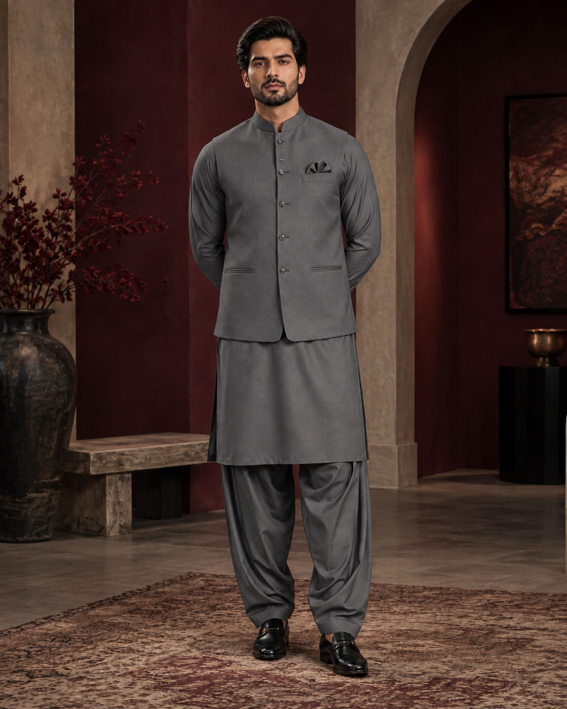 Salaar Platinum Grey Signature Blend with matching waistcoat
